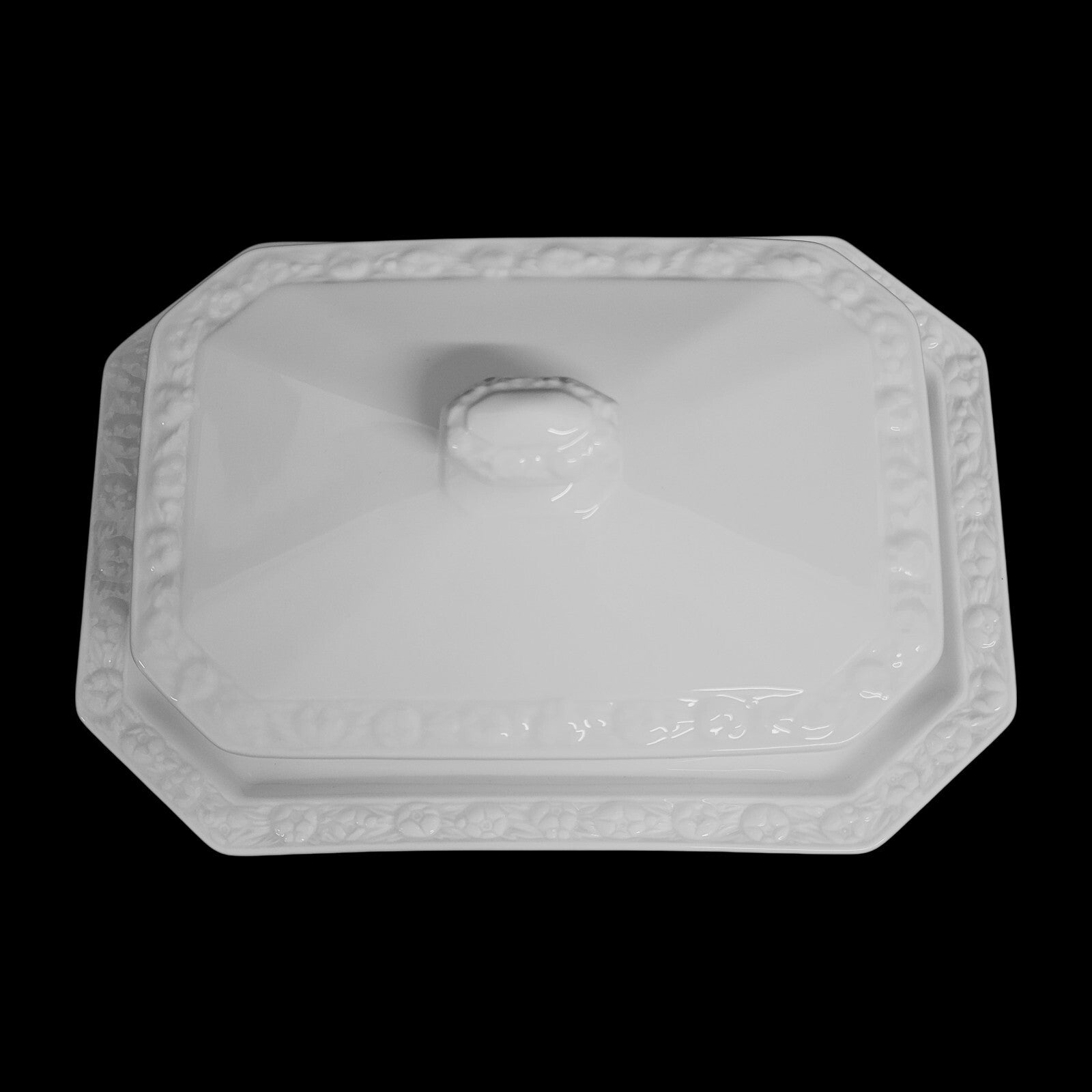 Butterdose 2-tlg Butterbehälter mit Deckel Classic Rose Weiß Rosenthal Porzellan