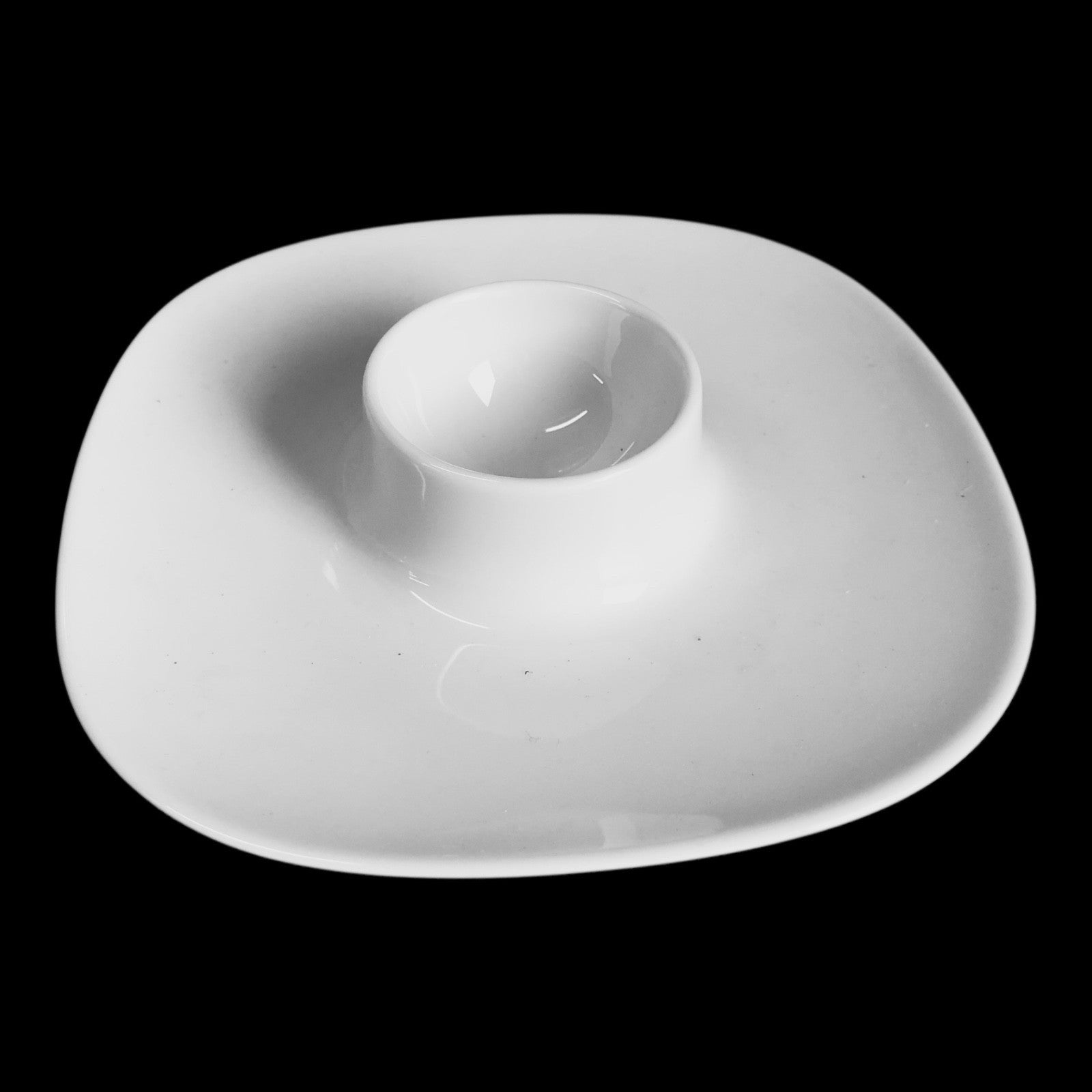 Eierbecher mit Ablage Eibecher Ei Eier Becher Moon Weiß Rosenthal Porzellan