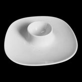 Eierbecher mit Ablage Eibecher Ei Eier Becher Moon Weiß Rosenthal Porzellan