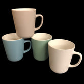 4x Kaffeebecher 300ml – Keramik Tassen Set Bunt Matt – Kaffee Tee Becher