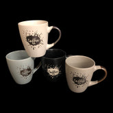 4x Kaffeebecher 150ml – Keramik Tassen im trendigen Coffee Design – Kaffee Tasse