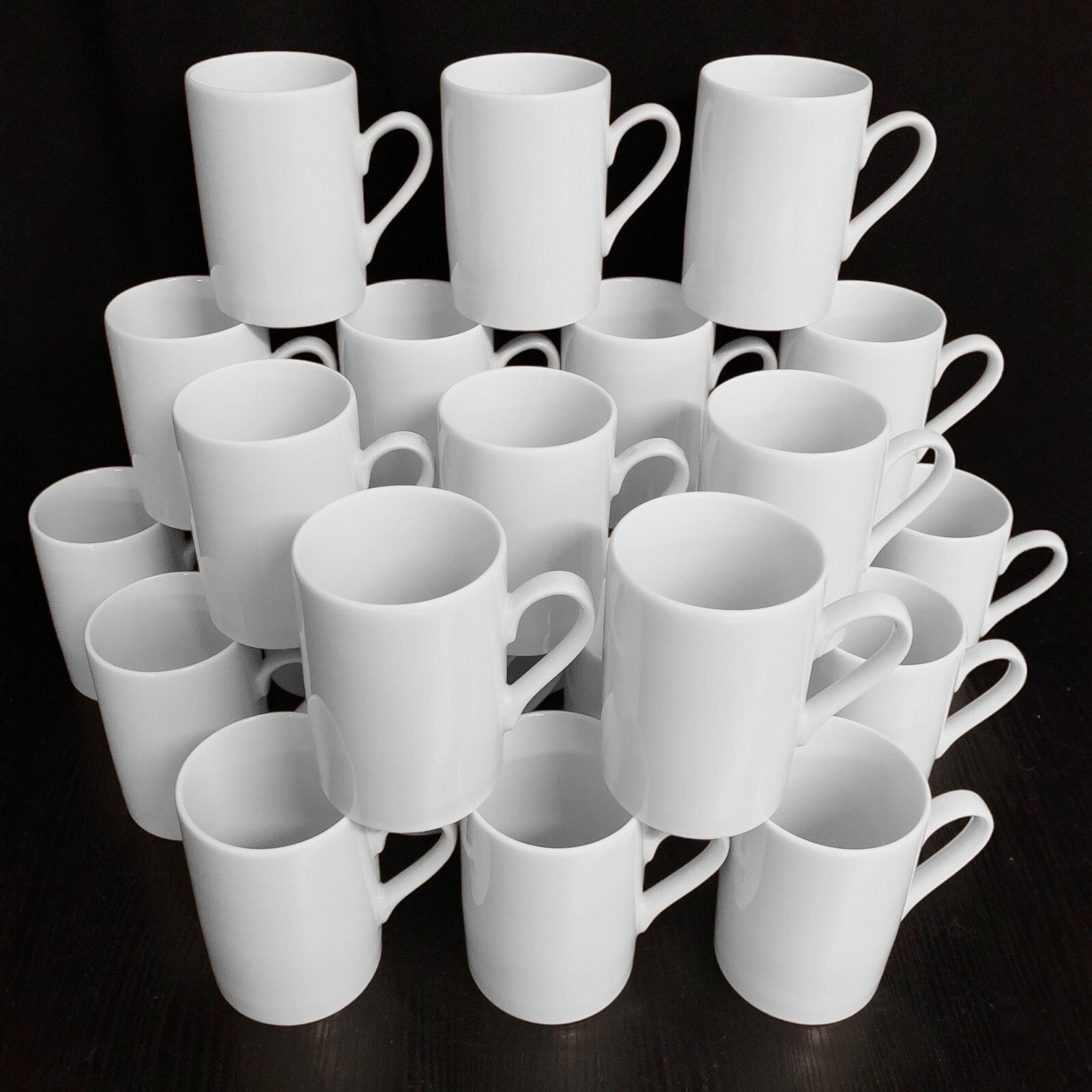 24 Stück Kaffeebecher 300ml Porzellan Kaffee Tassen Weiß B-Ware