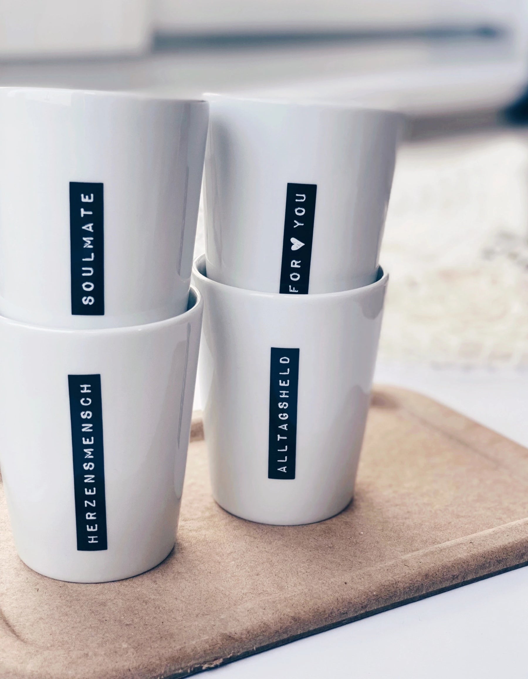 Becher Labelwrite Soulmate schwarz I gold