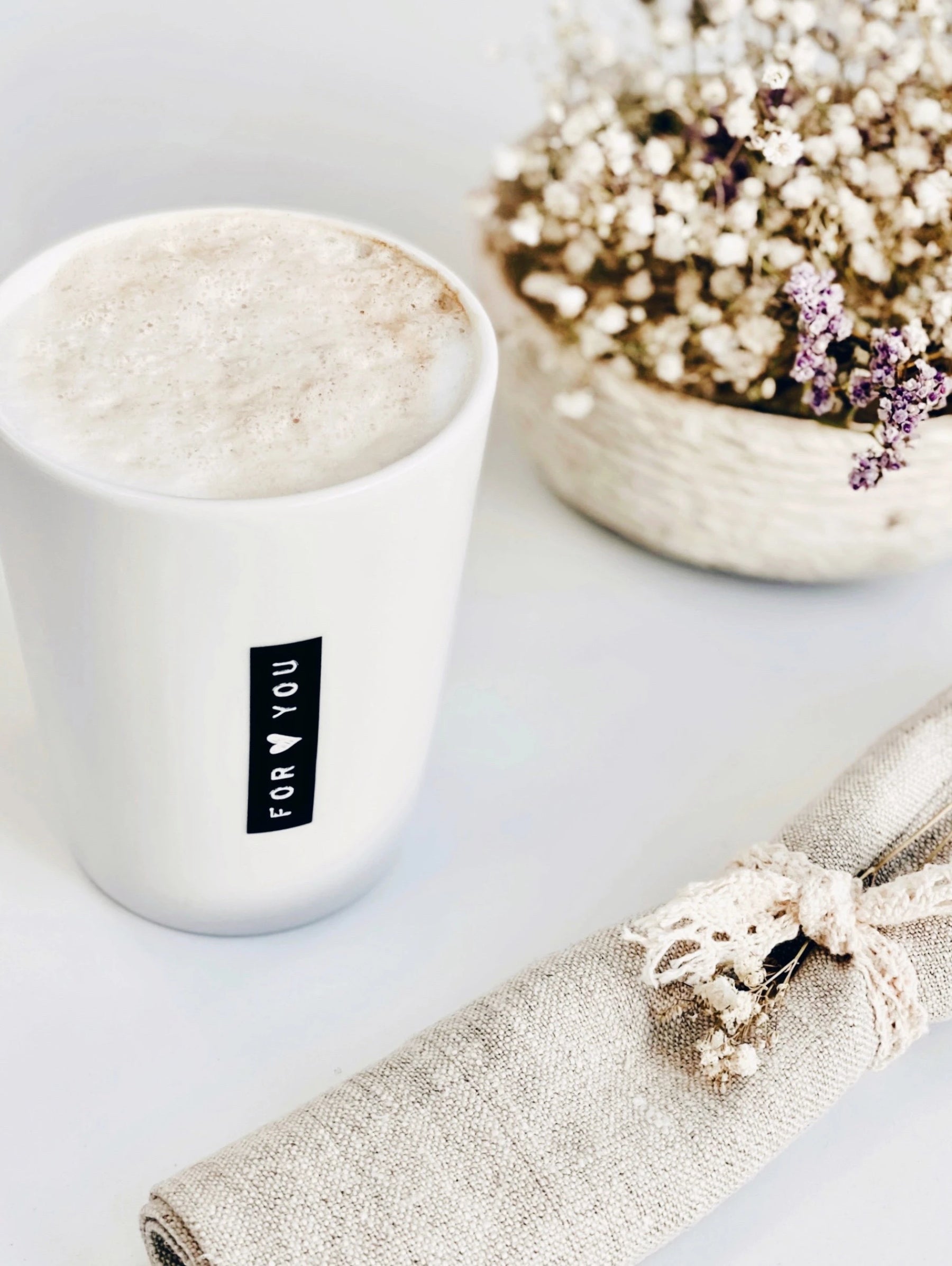 Becher Labelwrite For ♥ you schwarz I gold