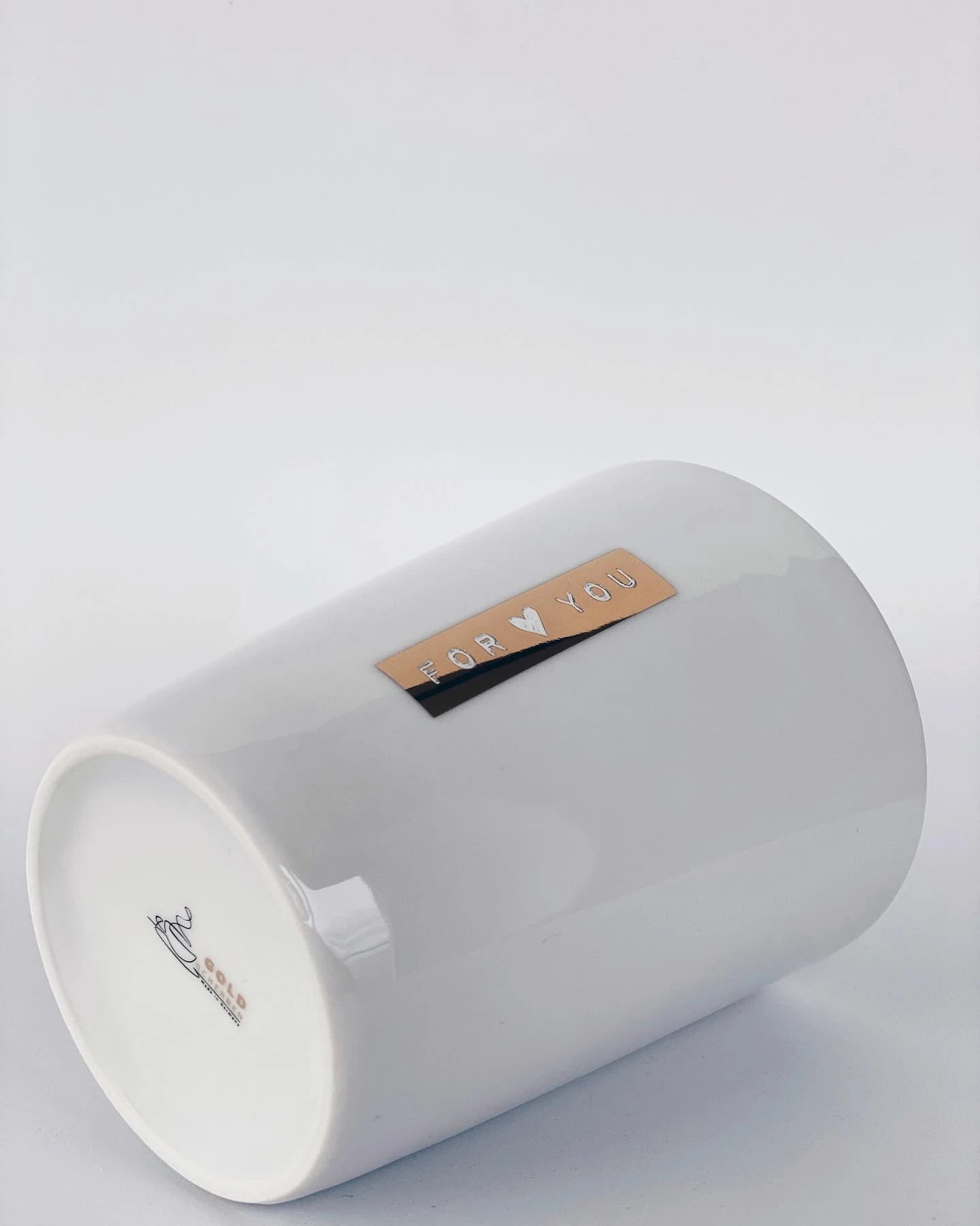 Becher Labelwrite For ♥ you schwarz I gold