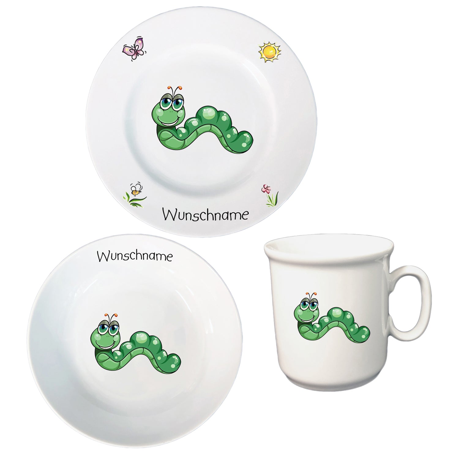 Set Stoviglie Bambino CreaTable ZOO 3 Pezzi – Porcellana Colorata, Adatto A Microonde E Lavastoviglie