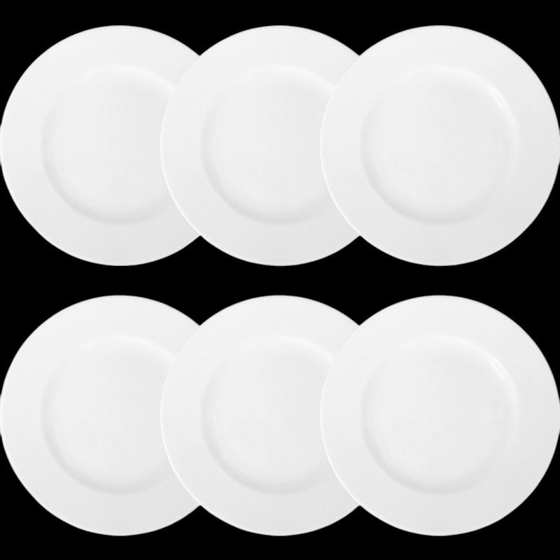 Frühstücksteller 6 Stück 21cm flach | Dessertteller Porzellan Set | Serie Roma