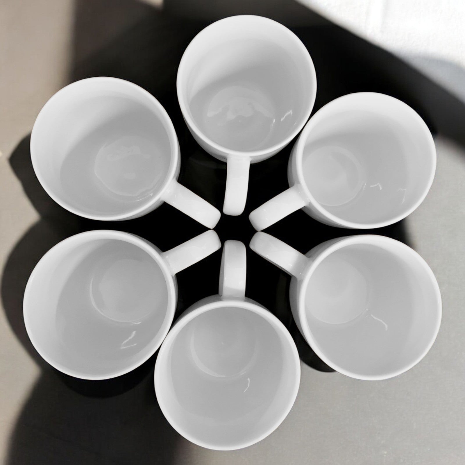 Kaffeebecher 6 Stück 320ml Weiß | Premium Porzellan Tassen | Kaffee Becher Set