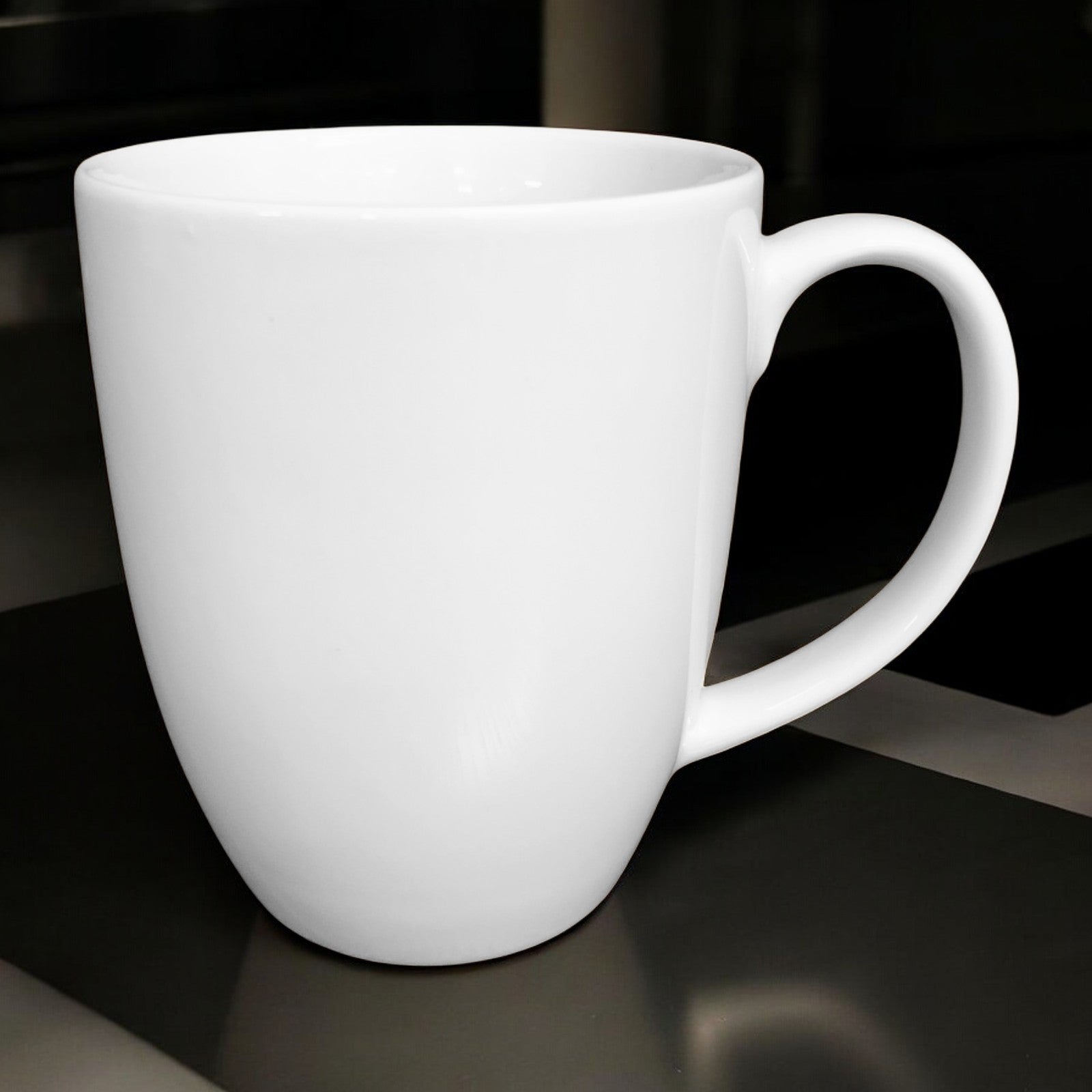 Kaffeebecher 6 Stück 320ml Weiß | Premium Porzellan Tassen | Kaffee Becher Set
