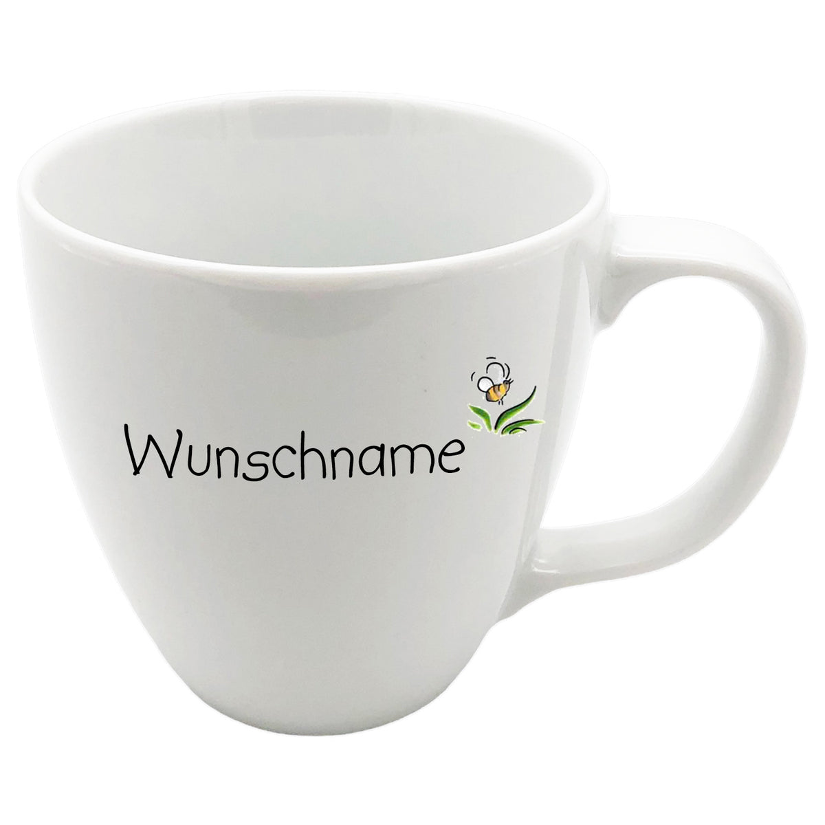 Kaffeebecher Tasse Springtime Biene mit Wunschname