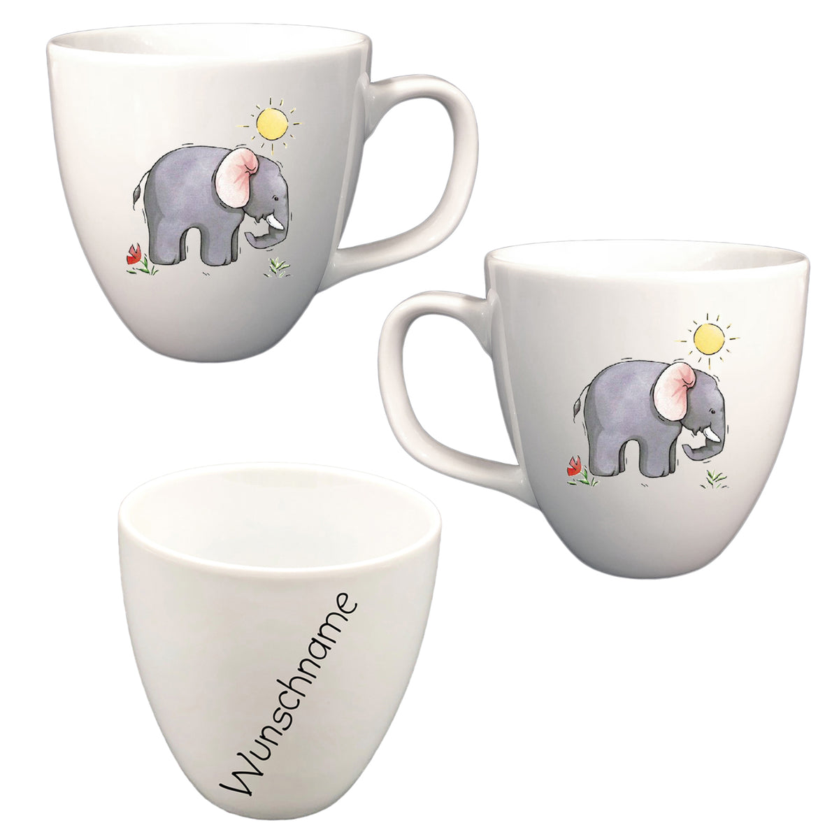 Tasse XL Elefant mit Wunschname