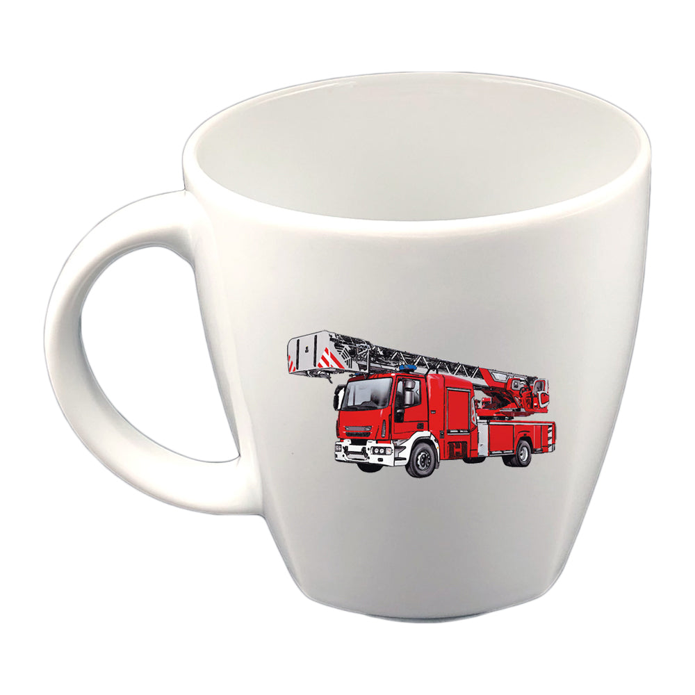 Tasse Kindertasse eckig Feuerwehr mit Wunschname