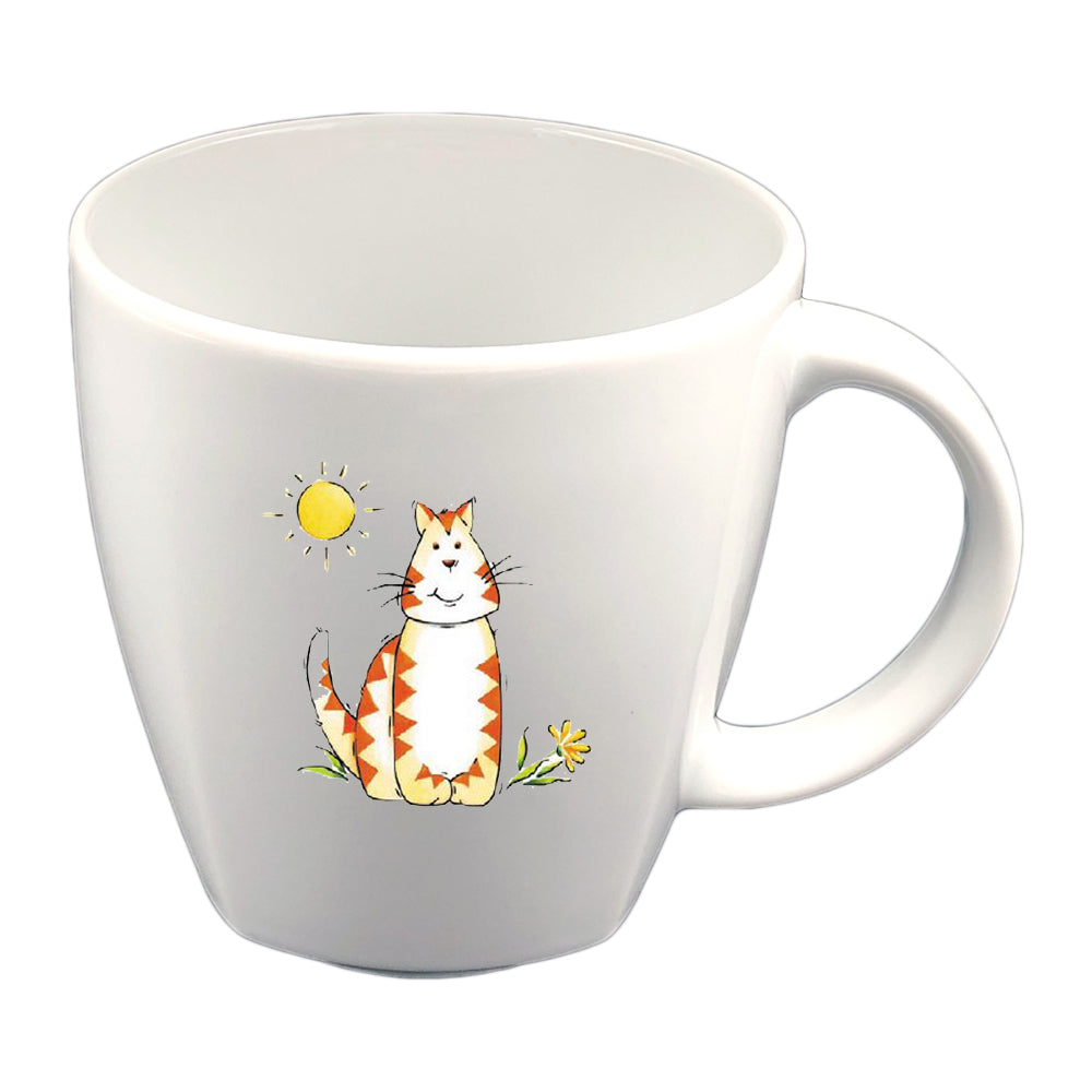 Tasse Kindertasse eckig Katze mit Wunschname