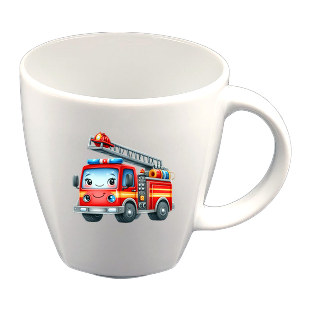 Tasse Kindertasse eckig Kids Feuerwehr mit Wunschname