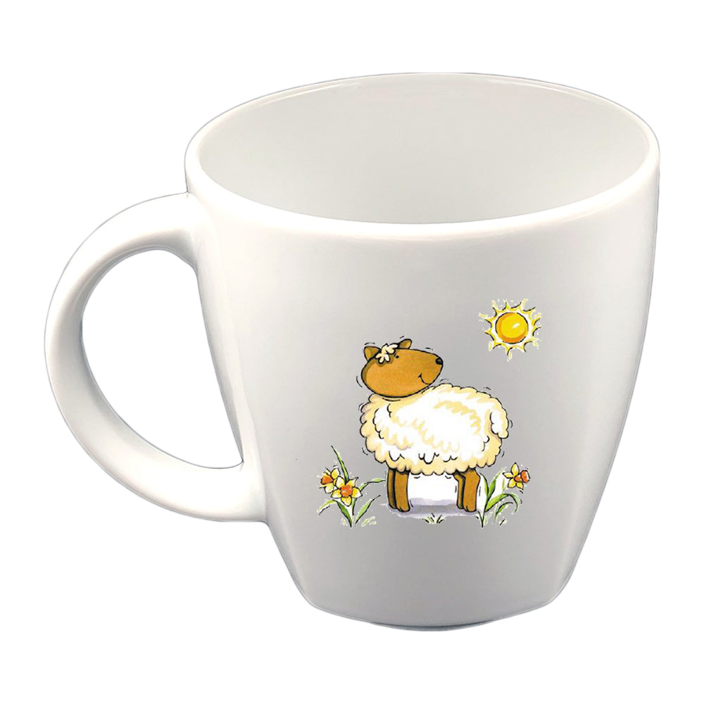 Tasse Kindertasse eckig Lamm mit Wunschname