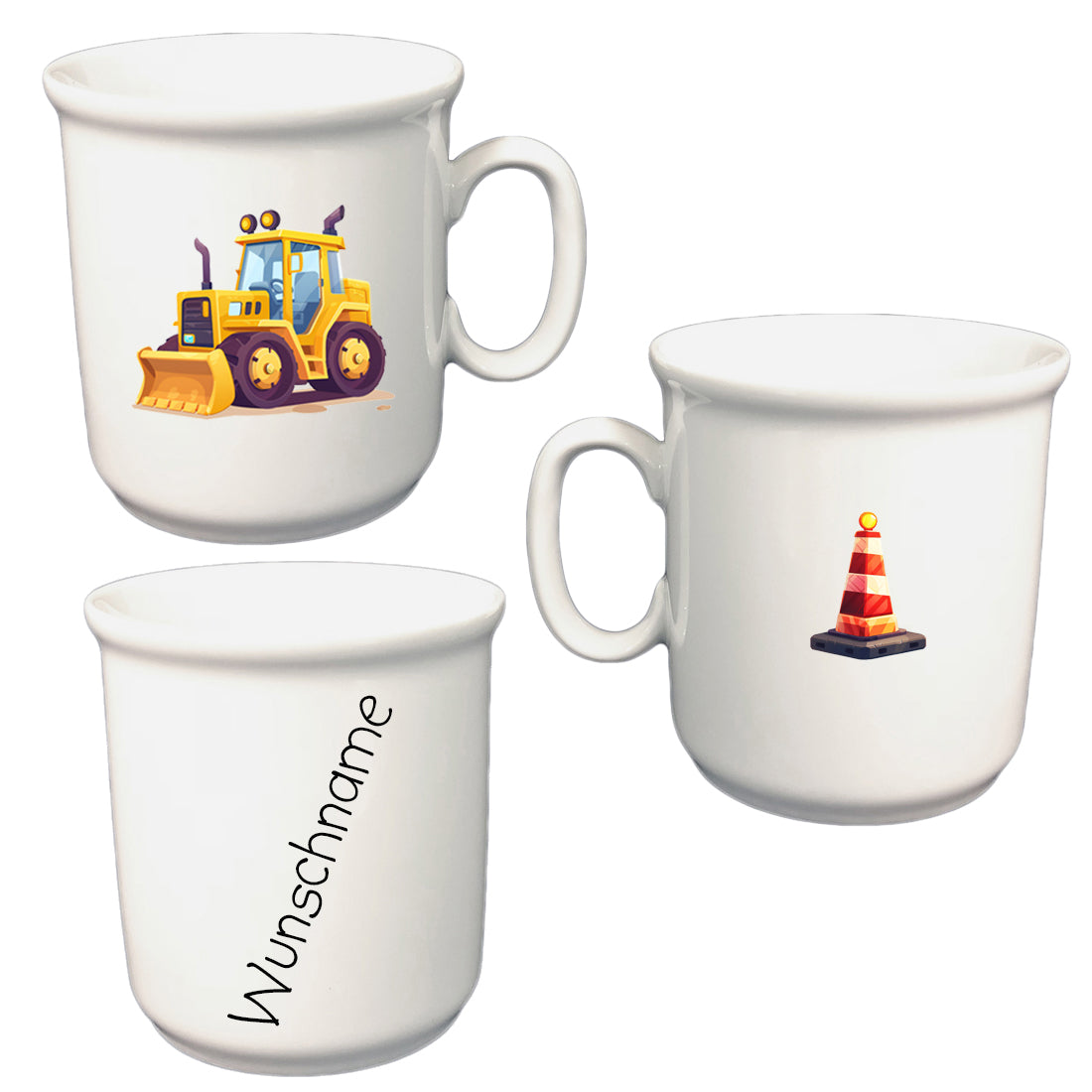 Tasse Kinderbecher Radlader mit Wunschname