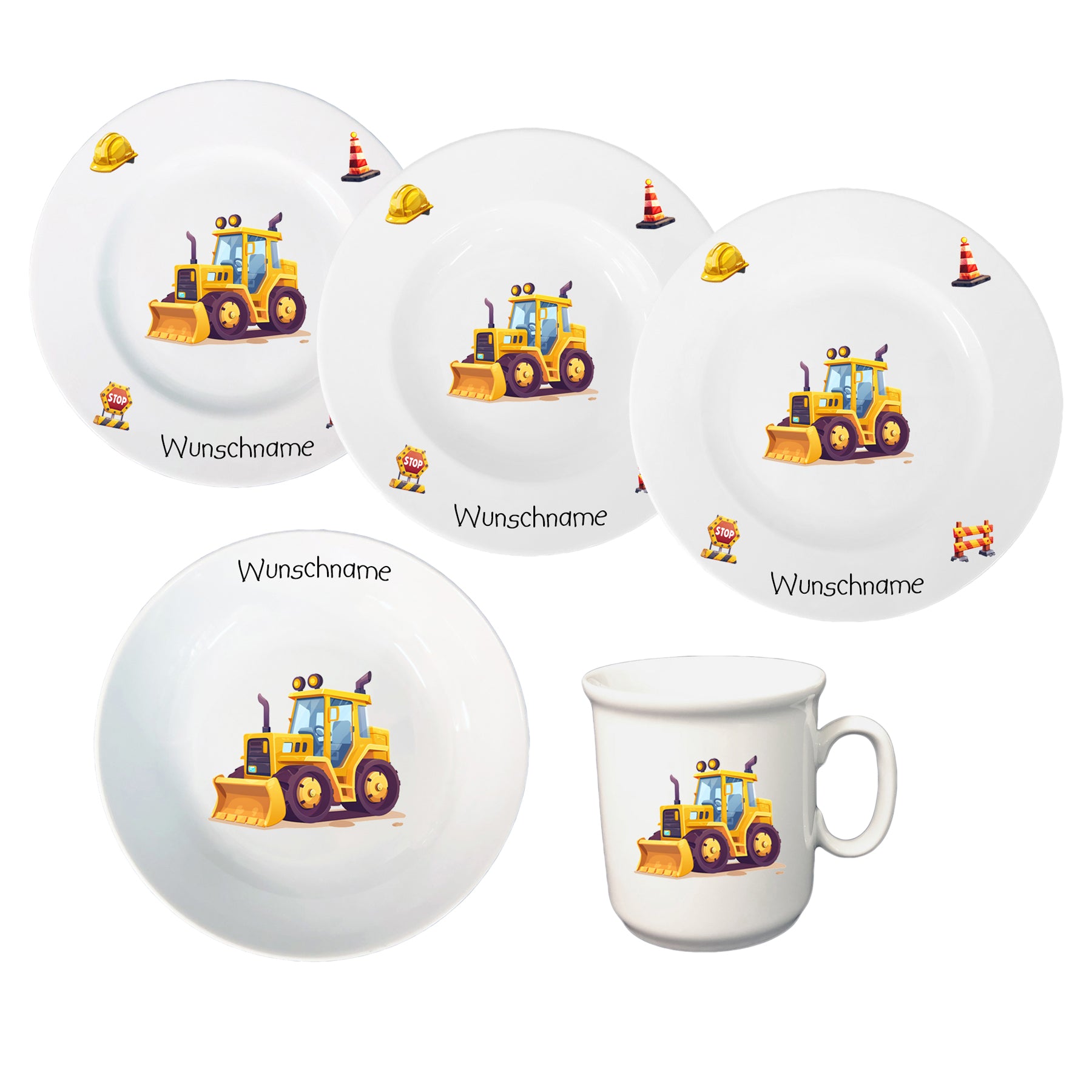 Kinderservice 5-tlg. Radlader mit Wunschname