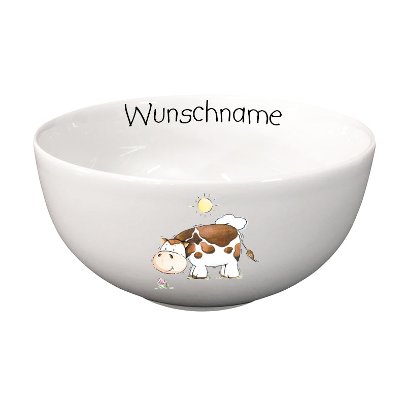 Kindergeschirr 5-tlg. Kuh mit Wunschname