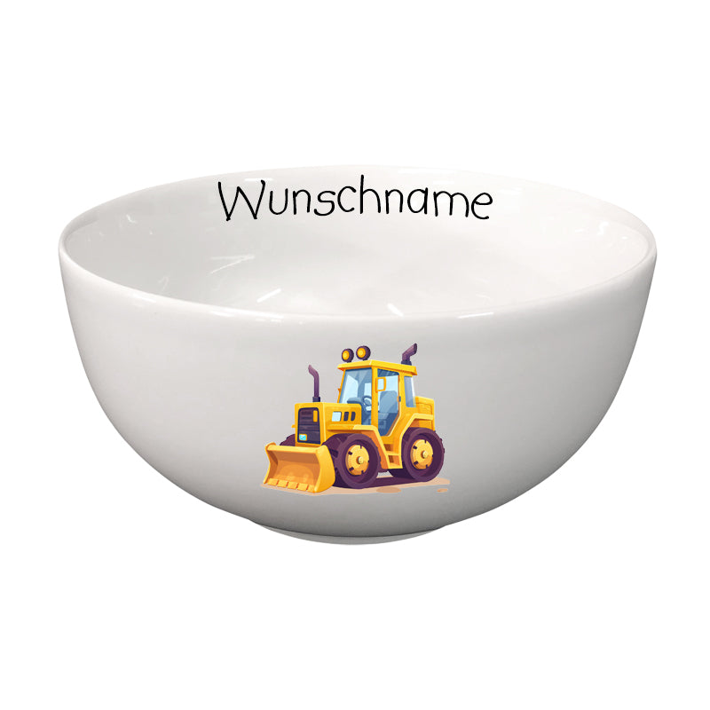 Müslischale Porridge Schale Radlader mit Wunschname
