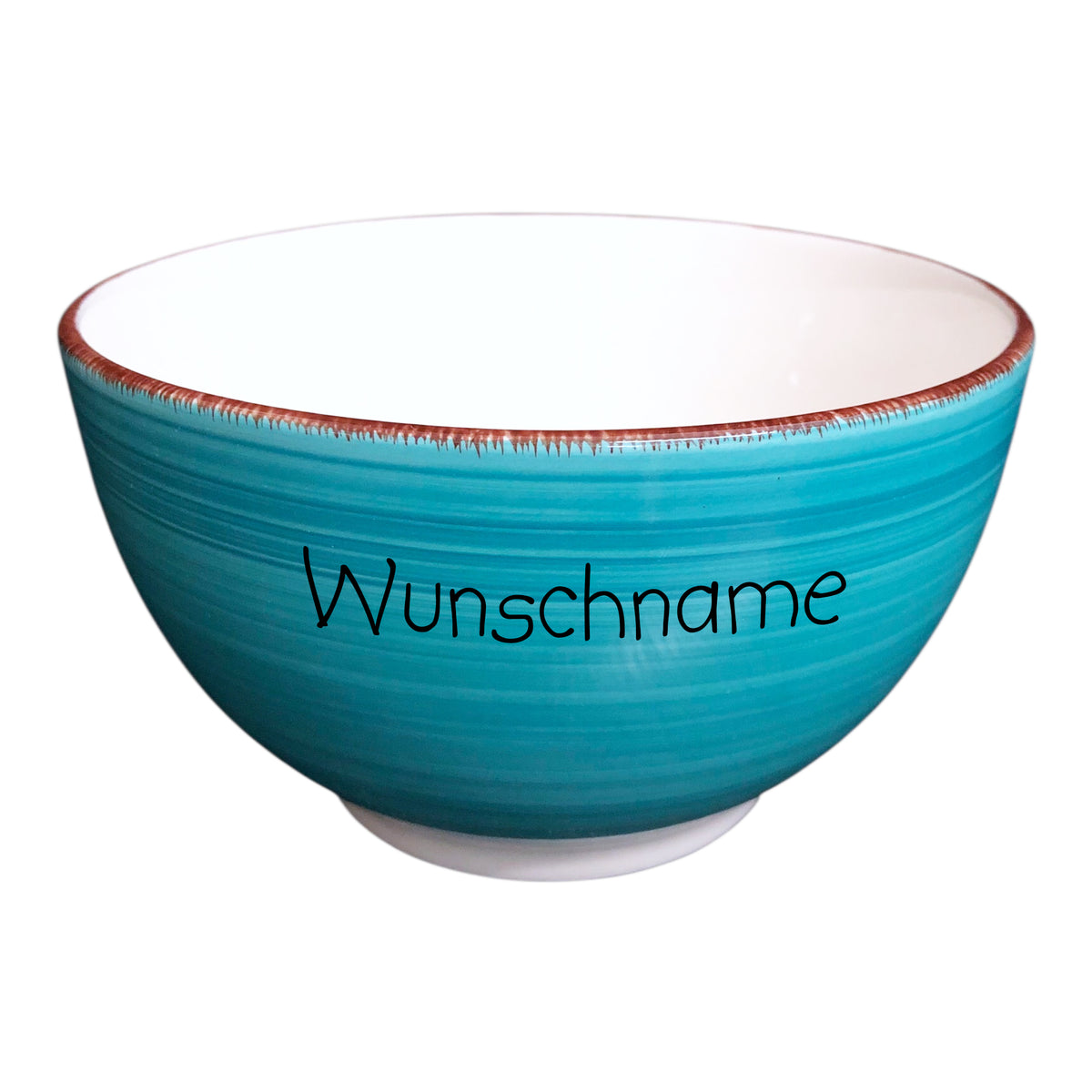 Müslischale Porridge Schale Keramik Bunt Türkis mit Wunschname