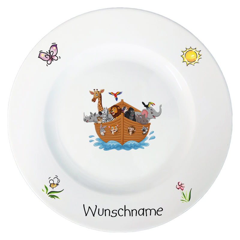 Speiseservice 2-tlg. Arche Noah mit Wunschname