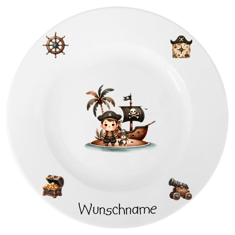 Speiseservice 2-tlg. Pirat mit Wunschname