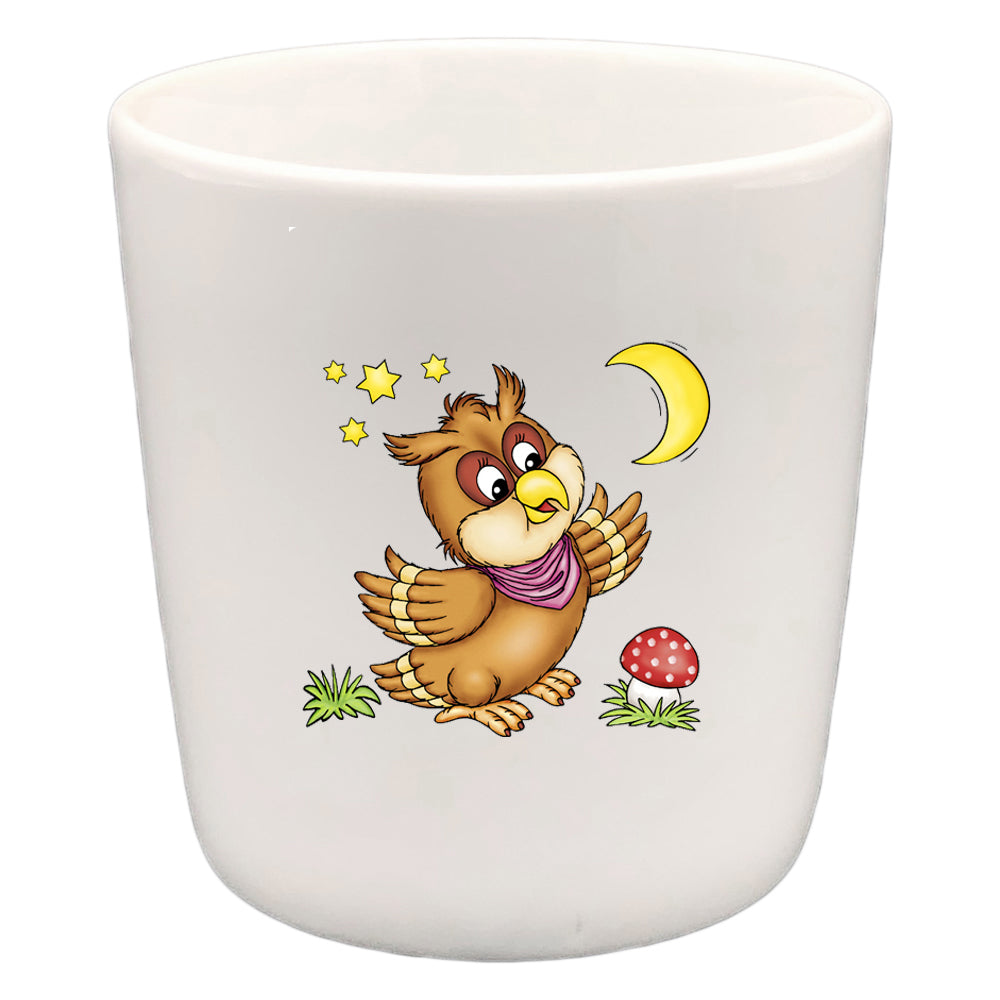 Trinkbecher Kakaobecher Eule mit Wunschname