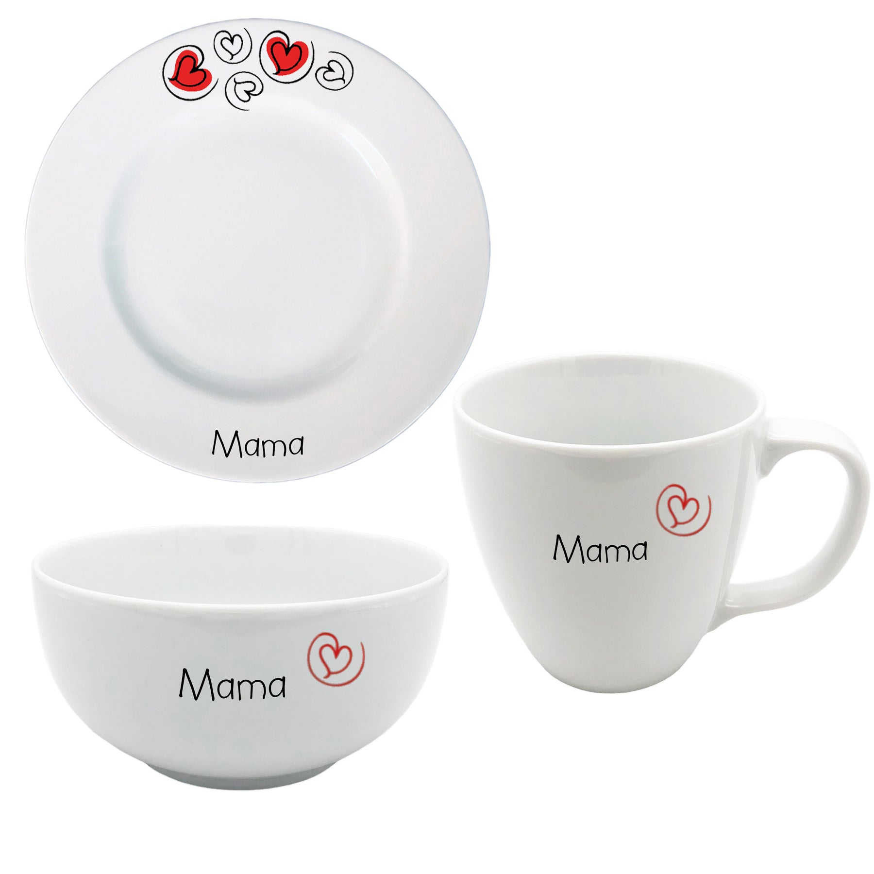 Frühstücksservice 3-tlg. Herz Mama
