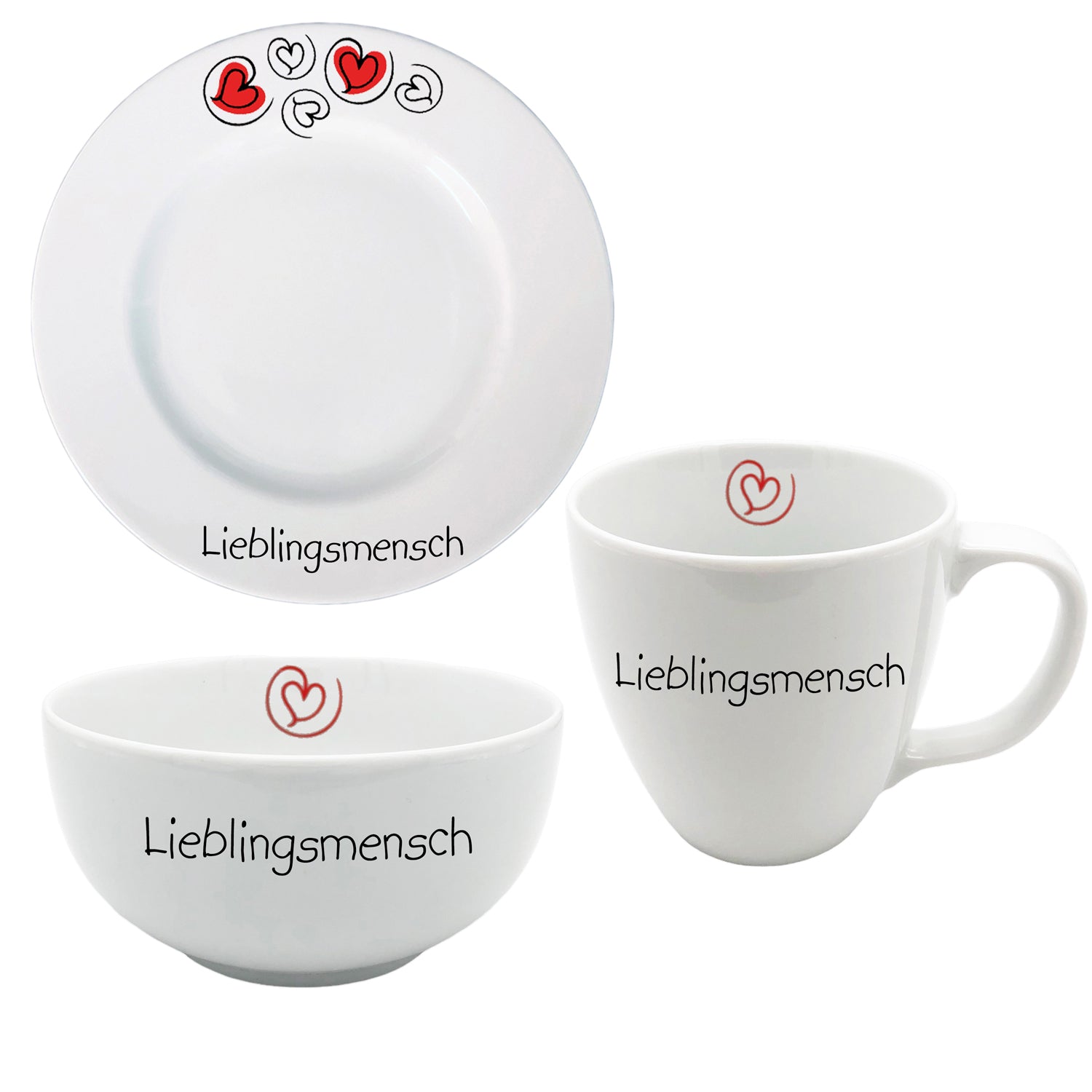 Frühstücksservice 3-tlg. Herz Lieblingsmensch