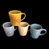 4 Stück Kaffeebecher klein 200ml Keramik Kaffee Tassen Becher Bunt handglasiert
