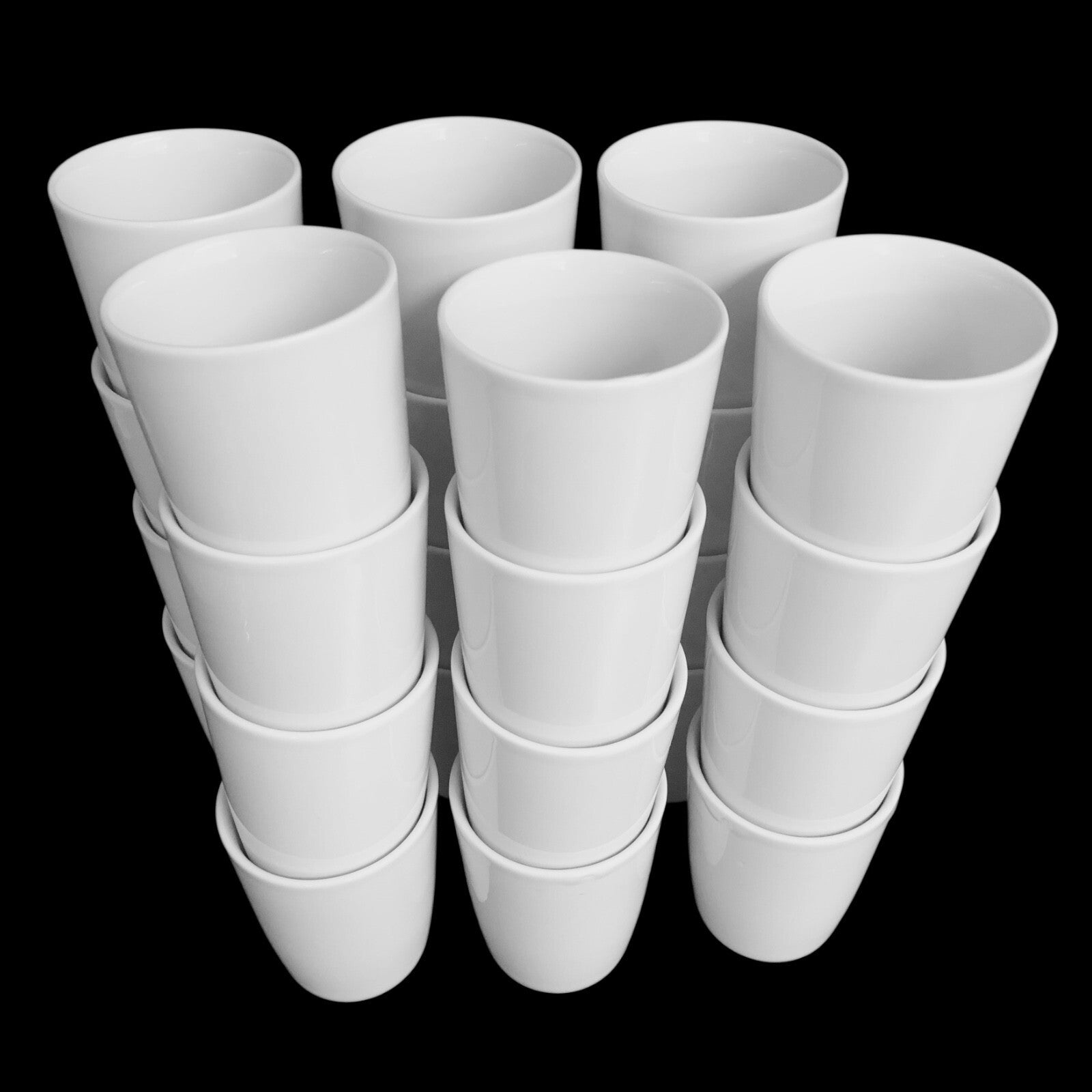 24 Stück Kaffeebecher ohne Henkel Porzellan Trinkbecher 300ml Weiß B-Ware