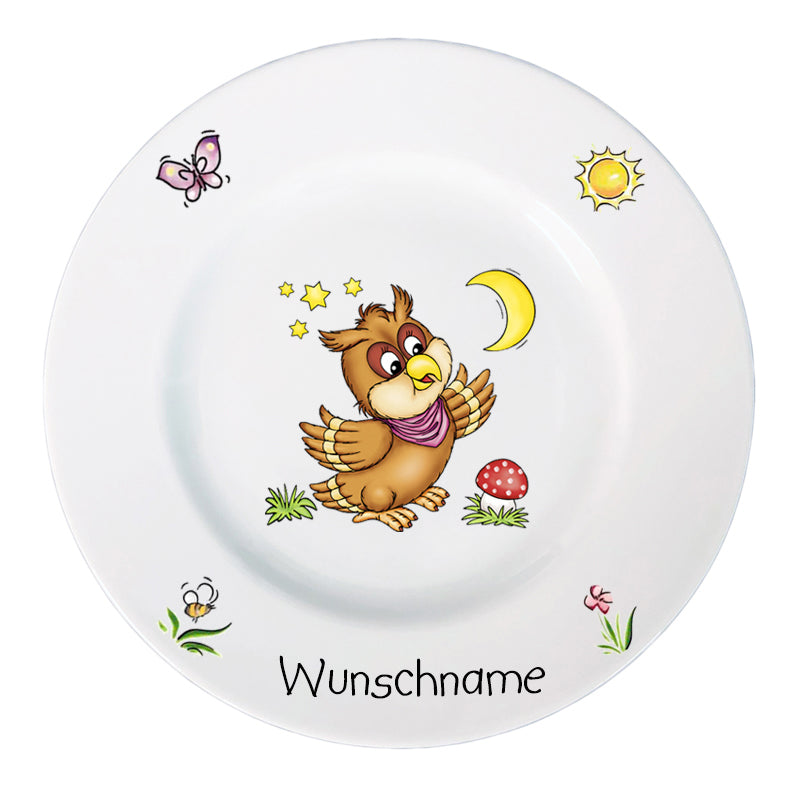 Kinderservice 3-tlg. Eule mit Wunschname