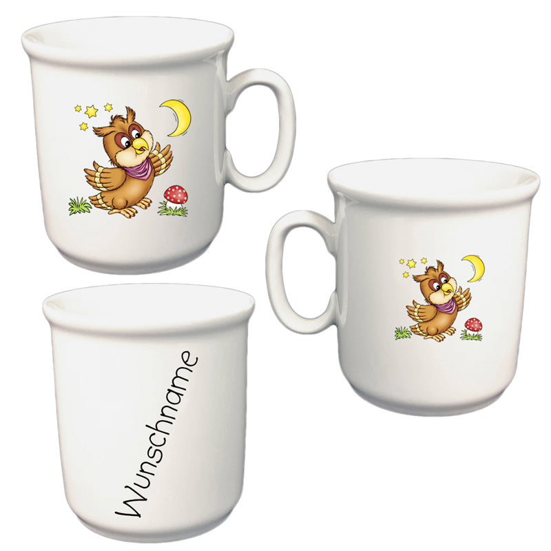 Tasse Kinderbecher Eule mit Wunschname