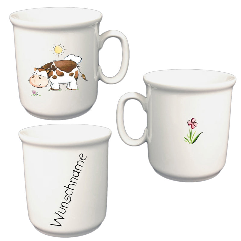 Tasse Kinderbecher Kuh mit Wunschname