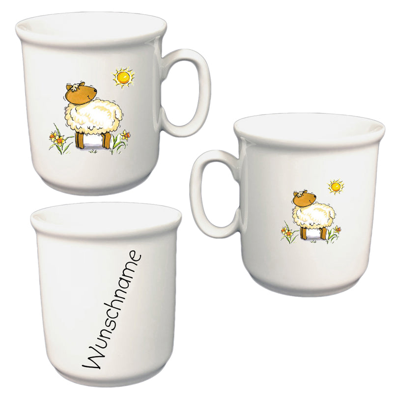 Tasse Kinderbecher Lamm mit Wunschname