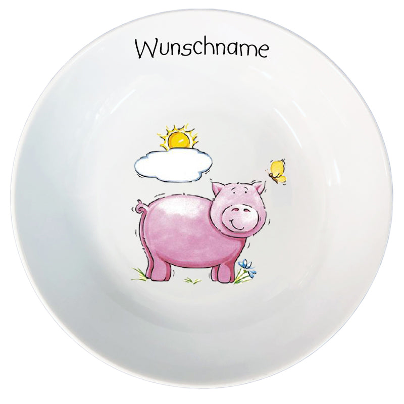 Kinderservice 5-tlg. Schwein mit Wunschname