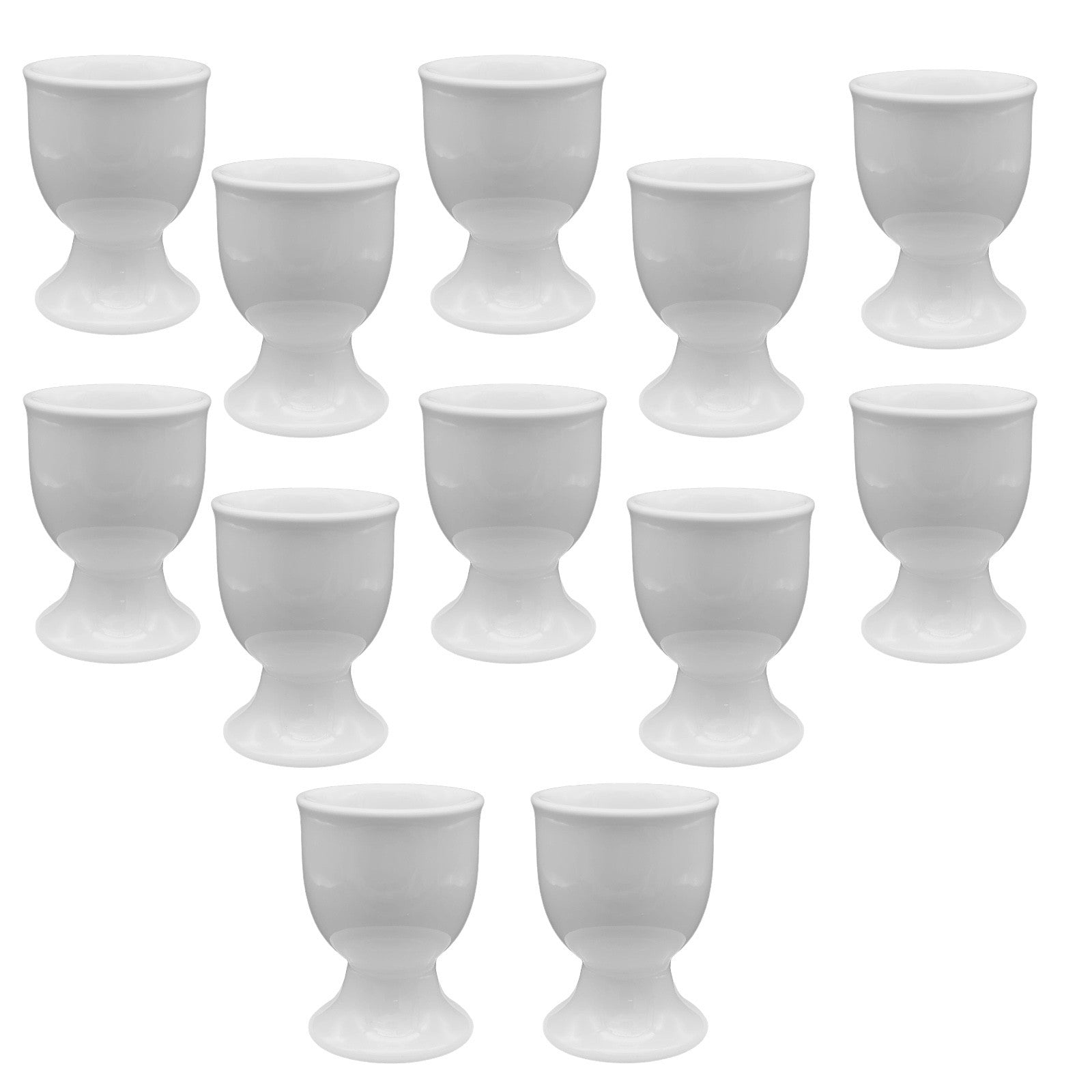24x Eierbecher Porzellan Weiß 6cm mit Fuß Eierhalter Ei Becher Set Frühstück