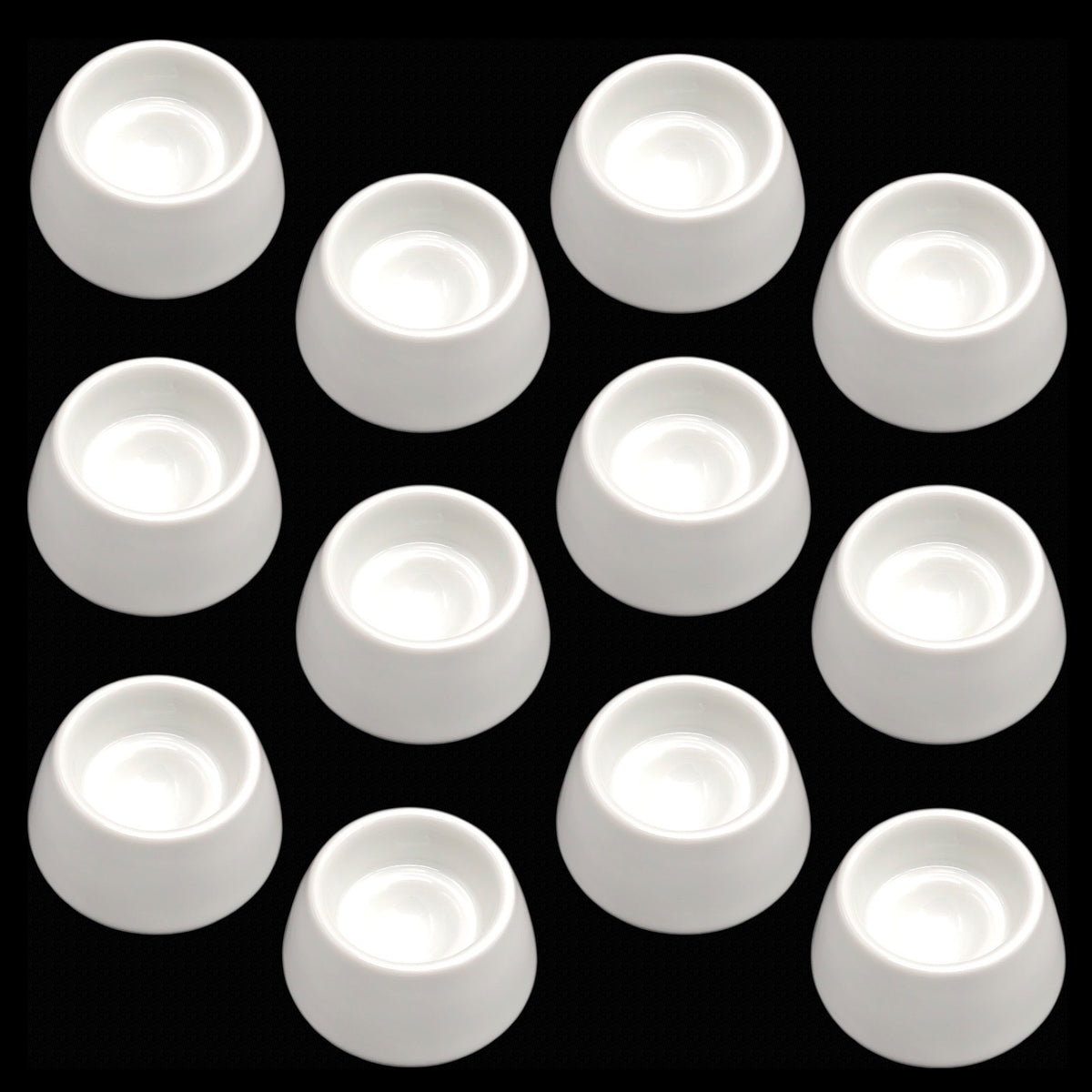 24x Eierbecher Porzellan Weiß Rund Eierhalter Ei Becher Set Frühstück Gastro