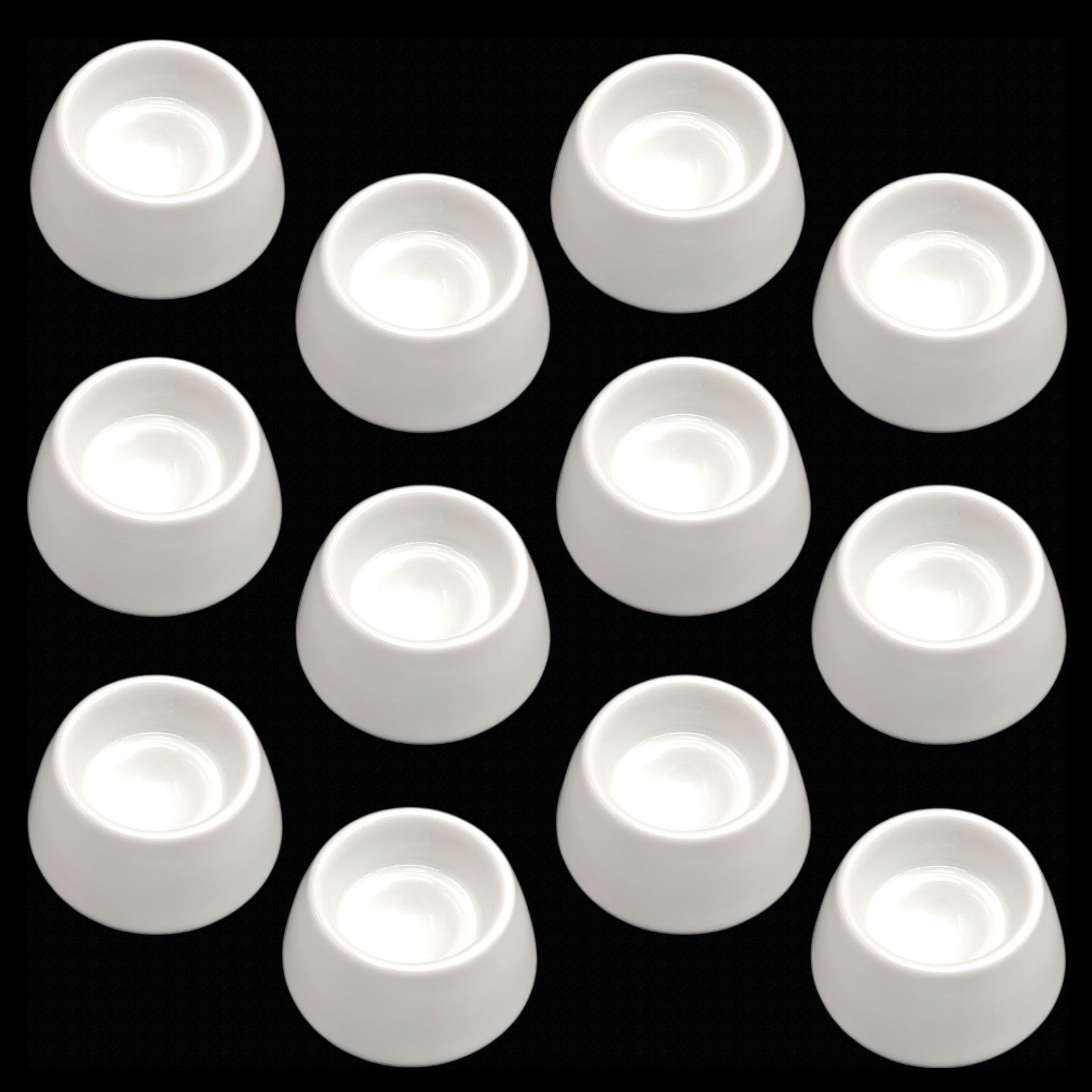 24x Eierbecher Porzellan Weiß Rund Eierhalter Ei Becher Set Frühstück Gastro
