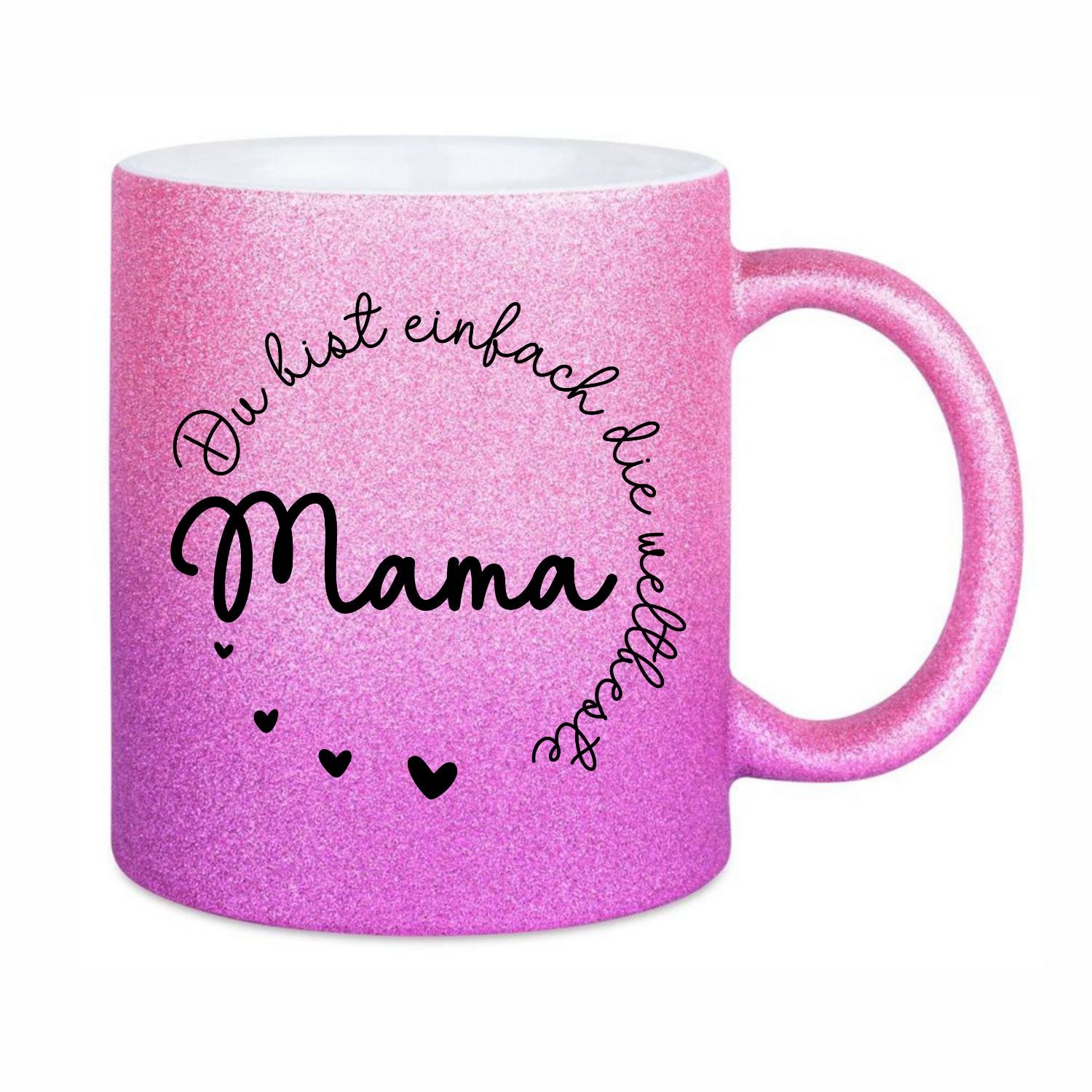Glitzertasse - Du bist einfach die weltbeste Mama