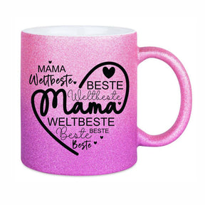 Glitzertasse - Mama beste weltbeste Mama