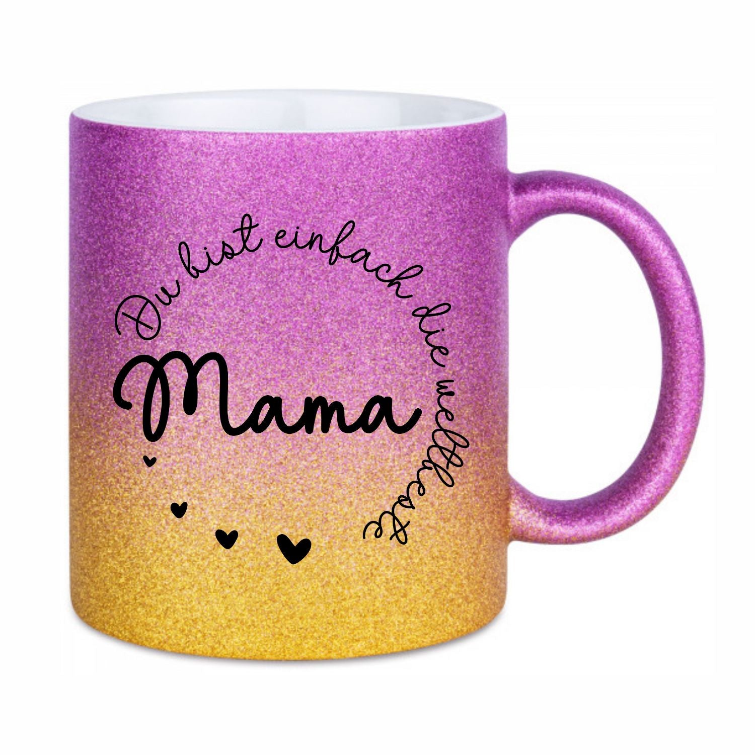 Glitzertasse - Du bist einfach die weltbeste Mama