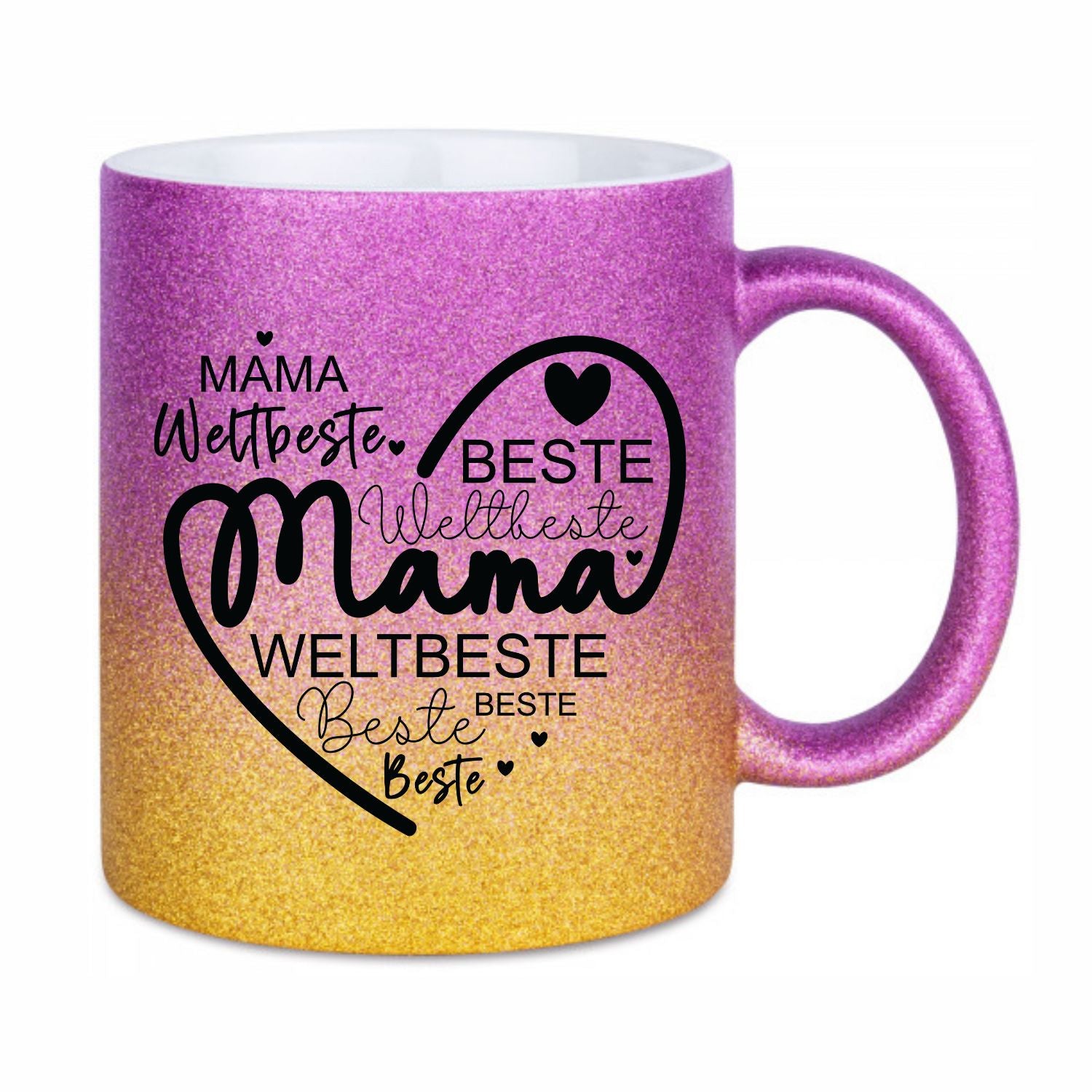 Glitzertasse - Mama beste weltbeste Mama