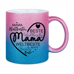 Glitzertasse - Mama beste weltbeste Mama
