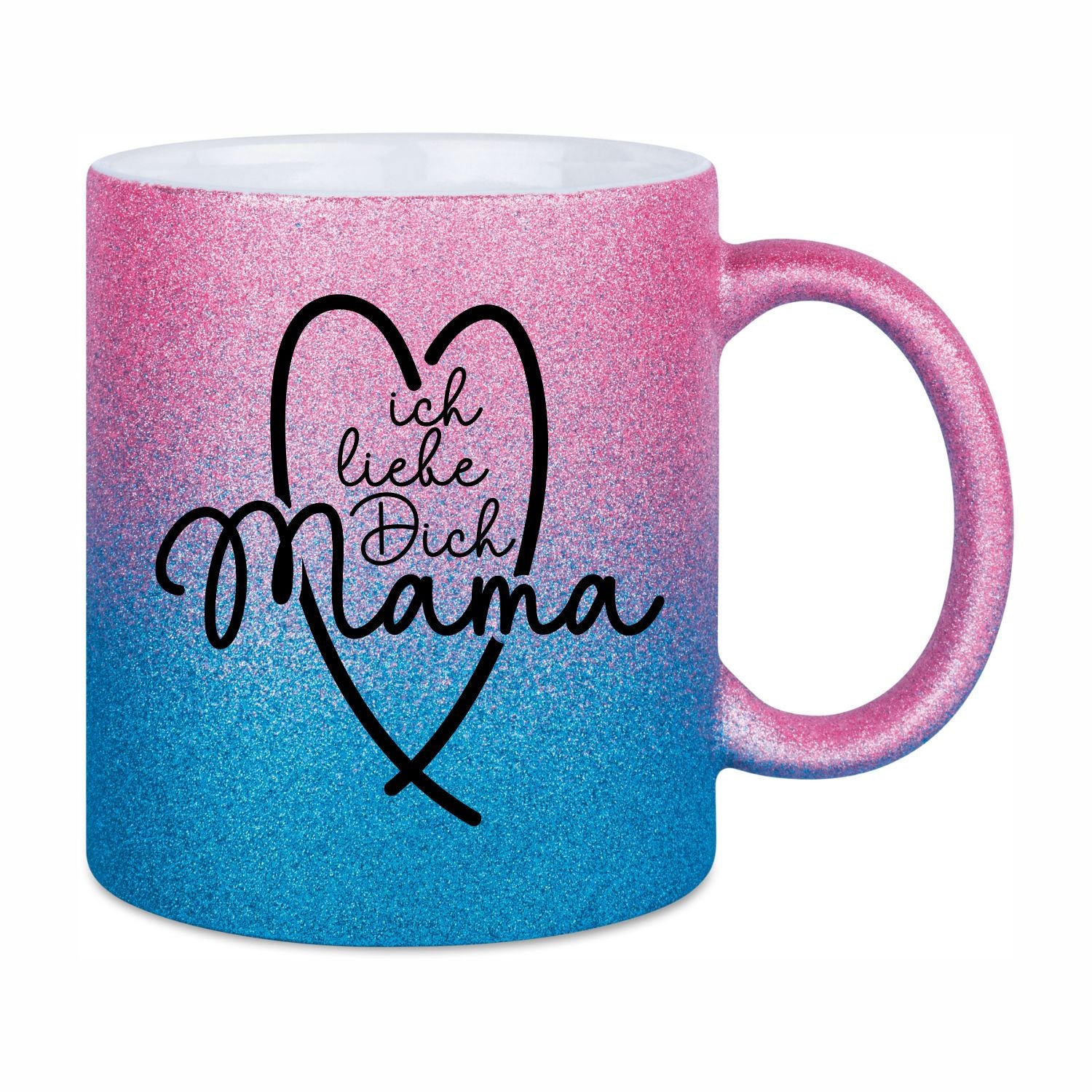 Glitzertasse - Ich liebe dich Mama