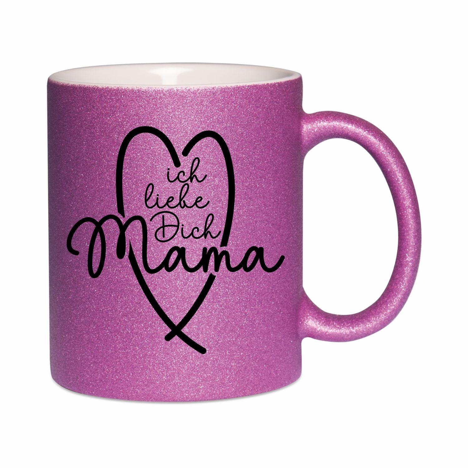 Glitzertasse - Ich liebe dich Mama