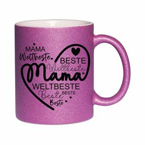 Glitzertasse - Mama beste weltbeste Mama