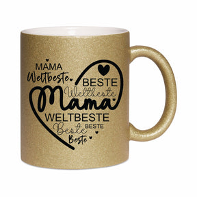 Glitzertasse - Mama beste weltbeste Mama