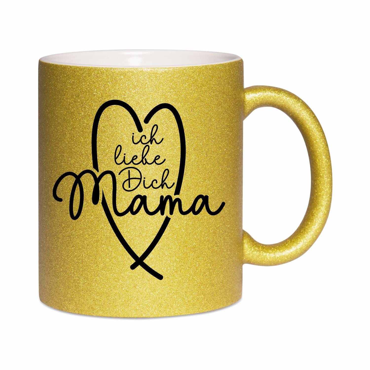 Glitzertasse - Ich liebe dich Mama