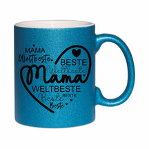 Glitzertasse - Mama beste weltbeste Mama